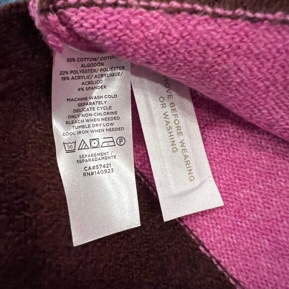 NWT LOFT Pink and Burgundy Striped Mockneck Tunic Sweater - Picture 9 of 9